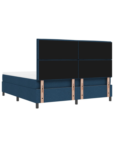 Letto a molle con Materasso e Panchina Blu 180x200 cm Tessuto
