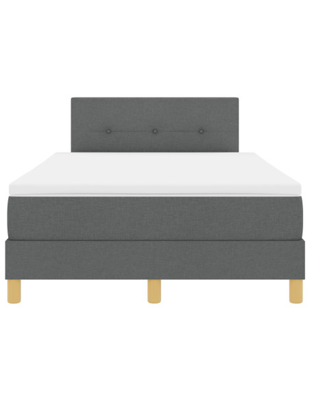 Letto con rete a doghe e materasso grigio scuro 120x190 cm tessuto
