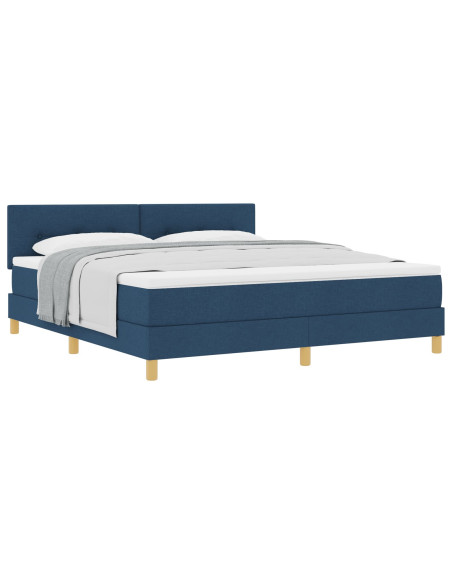 Letto Box Spring  con Materasso Blu 180x200 cm Tessuto