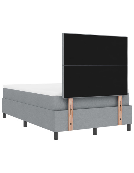 Letto a Molle con Materasso Grigio Chiaro Matrimoniale in Tessuto