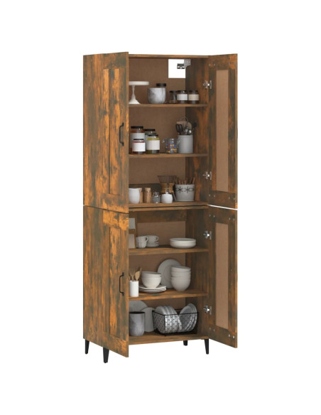 Credenza Rovere Fumo  69,5x34x180 cm in Legno Multistrato