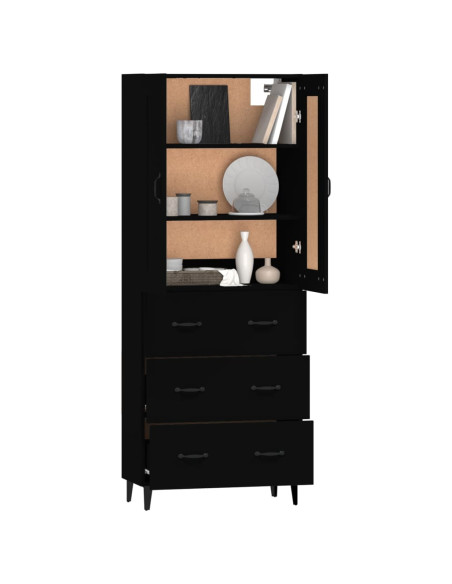 Credenza Nera in Legno Multistrato