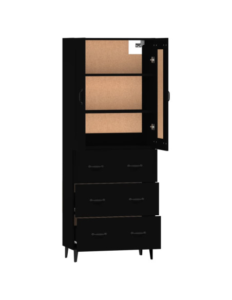 Credenza Nera in Legno Multistrato