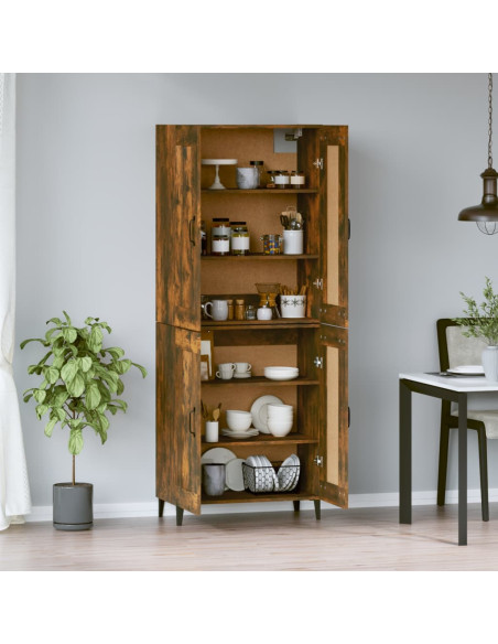 Credenza Rovere Fumo  69,5x34x180 cm in Legno Multistrato