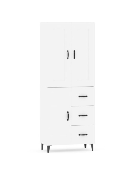 Credenza Bianco Lucido in Legno Multistrato