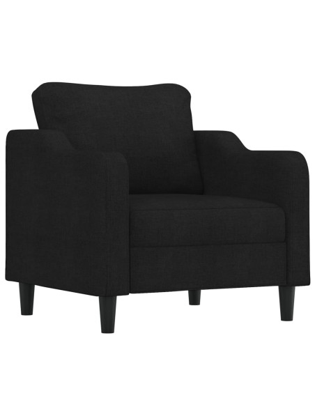 Set di Divani 4 pz con Cuscini Nero in Tessuto