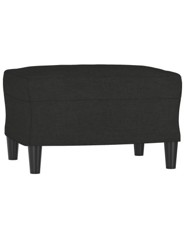 Poltrona con Poggiapiedi Nero 60 cm in Tessuto