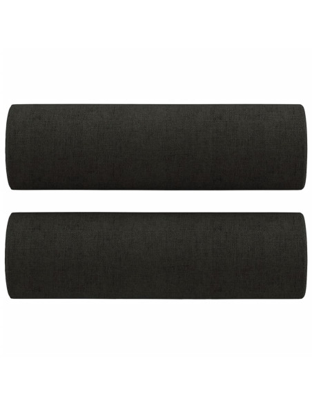 Set Divani 4 pz con Cuscini Nero in Tessuto