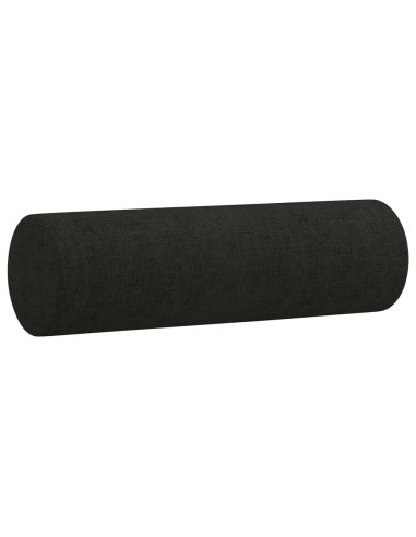 Set Divani 4 pz con Cuscini Nero in Tessuto