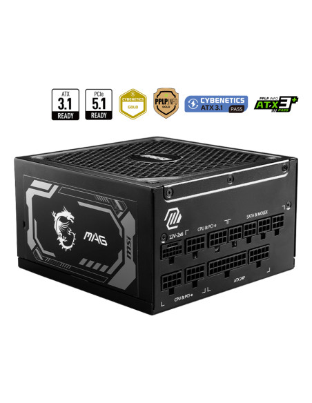 MSI MAG A1250GL PCIE5 alimentatore per computer 1250 W 24-pin ATX 1U Nero