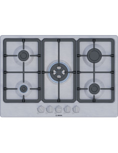 Bosch Serie 4 PGQ7B5K90 , Piano cottura a gas, 75 cm, Acciaio inox