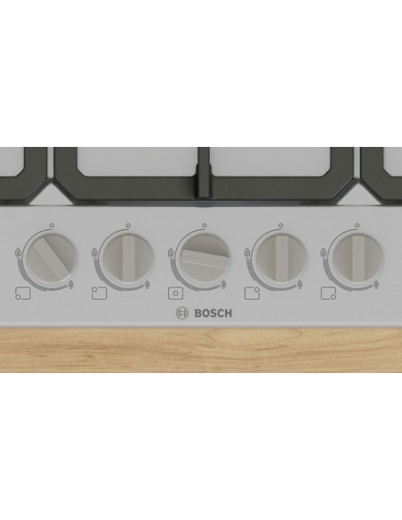 Bosch Serie 4 PGQ7B5K90 , Piano cottura a gas, 75 cm, Acciaio inox