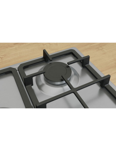 Bosch Serie 4 PGQ7B5K90 , Piano cottura a gas, 75 cm, Acciaio inox
