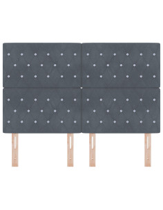 Testiera con testiera Grigio scuro 144 cm Pelle Sintetica