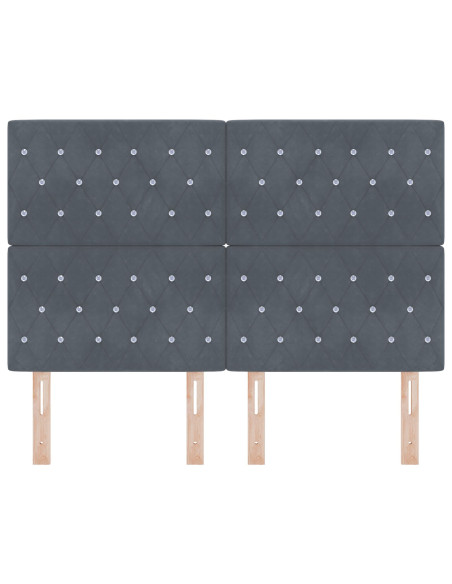 Testiera con testiera Grigio scuro 144 cm Pelle Sintetica