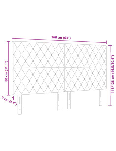 Testiera con testiera Grigio chiaro 160 cm Pelle Sintetica