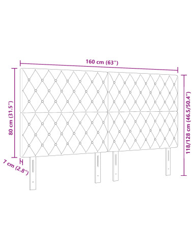 Testiera con testiera Grigio chiaro 160 cm Pelle Sintetica
