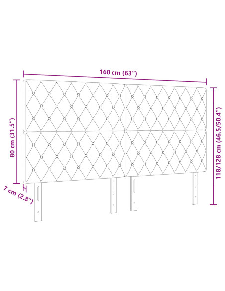 Testiera con testiera Grigio chiaro 160 cm Pelle Sintetica