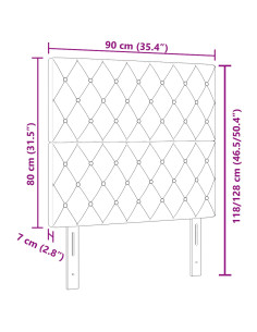 Testiera con testiera Blu Scuro 90 cm Pelle Sintetica 2