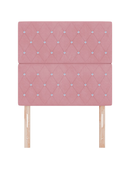 Testiera  con Bottoni in Cristallo Arricciati Rosa 90 cm in Velluto, Testiera  con Bottoni in Cristallo Arricciati Rosa 180 cm i