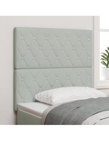 Testiera con testiera Grigio chiaro 100 cm Pelle Sintetica