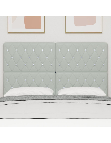 Testiera con testiera Grigio chiaro 144 cm Pelle Sintetica