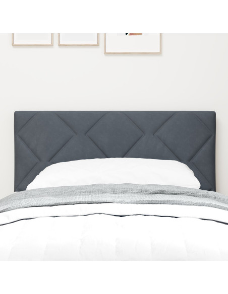 Testiera  Design a Blocchi a Diamante Grigio Scuro 80 cm in Velluto