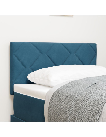 Testiera  Design a Blocchi di Diamante Blu Scuro 80 cm Velluto