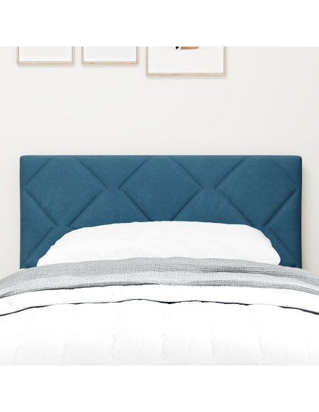 Testiera  Design a Blocchi di Diamante Blu Scuro 80 cm Velluto