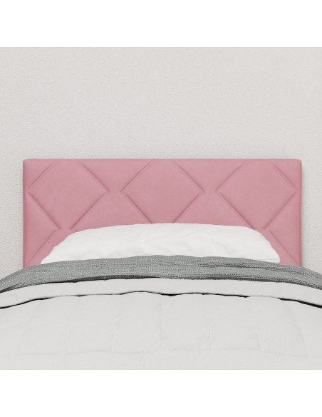 Testiera  Design a Blocchi Diamante Rosa 80 cm in Velluto