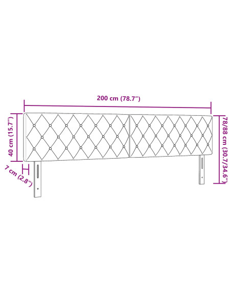 Testiera con testiera Verde Scuro 200 cm Pelle Sintetica