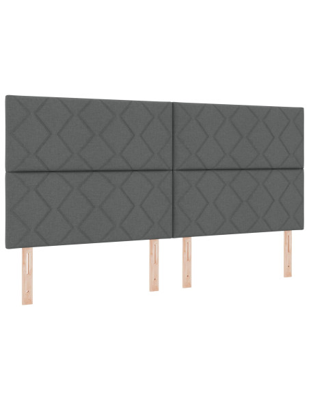 Testiera  con design a blocchi geometrici grigio scuro, 200 cm in tessuto