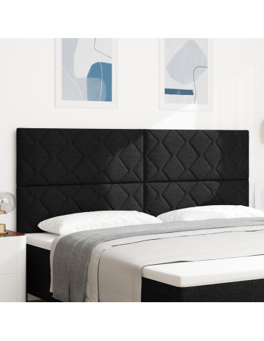 Testiera con testiera Nero 200 cm Pelle Sintetica