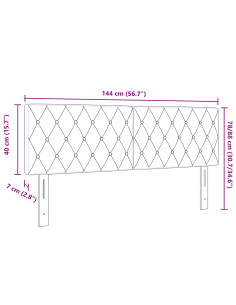 Testiera con testiera Grigio chiaro 144 cm Pelle Sintetica