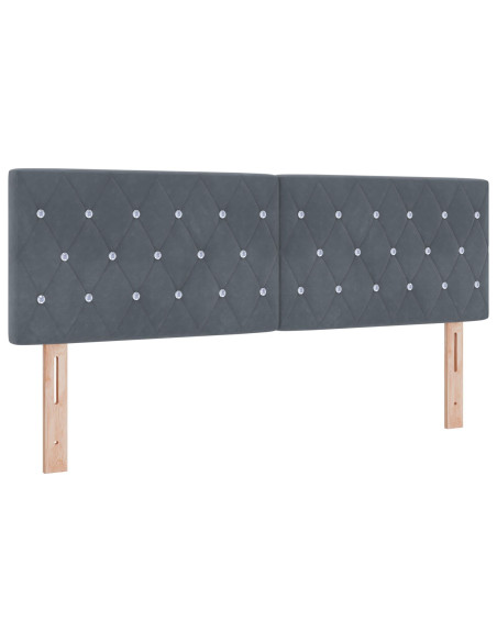Testiera  con bottoni in cristallo grigio scuro 140 cm in velluto