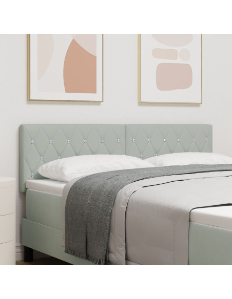 Testiera con testiera Grigio chiaro 160 cm Pelle Sintetica