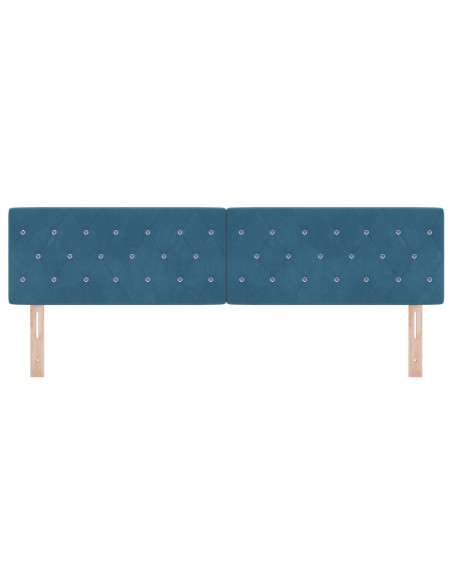 Testiera  con bottoni in cristallo trapuntati blu scuro 180 cm in velluto