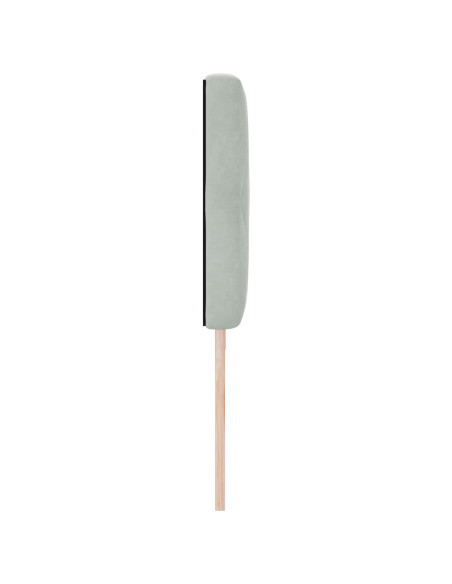 Testiera  con bottone in cristallo, imbottita, grigio chiaro, 200 cm, in velluto