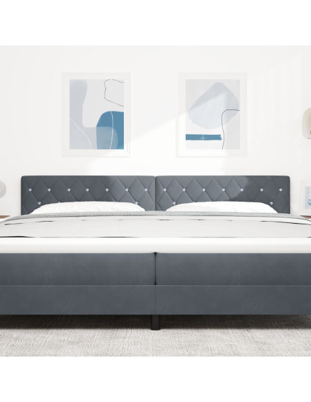 Testiera con testiera Grigio scuro 200 cm Pelle Sintetica