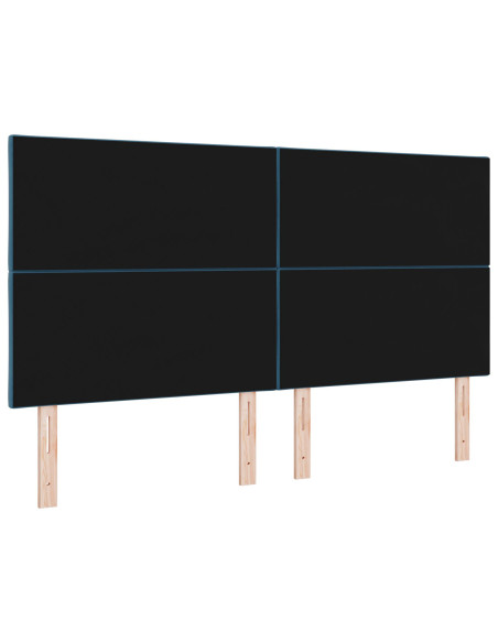 Testiera Design a Blocchi di Diamante Blu Scuro 180 cm Velluto