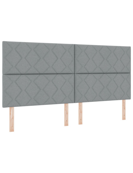 Testiera  Design a Blocchi di Diamante Grigio Chiaro 200 cm Tessuto