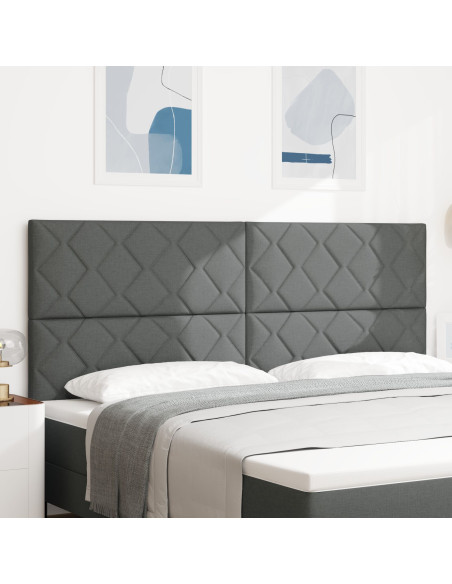 Testiera  con design a blocchi geometrici grigio scuro, 200 cm in tessuto