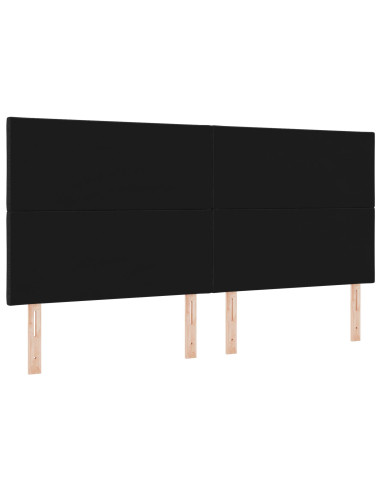 Testiera con testiera Nero 200 cm Pelle Sintetica