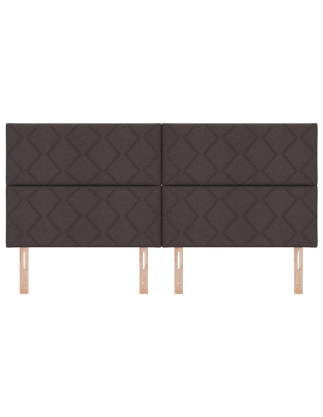 Testiera  Design a Blocchi a Diamante Marrone Scuro 200 cm Tessuto