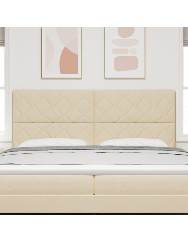 Testiera con testiera Crema 200 cm Pelle Sintetica