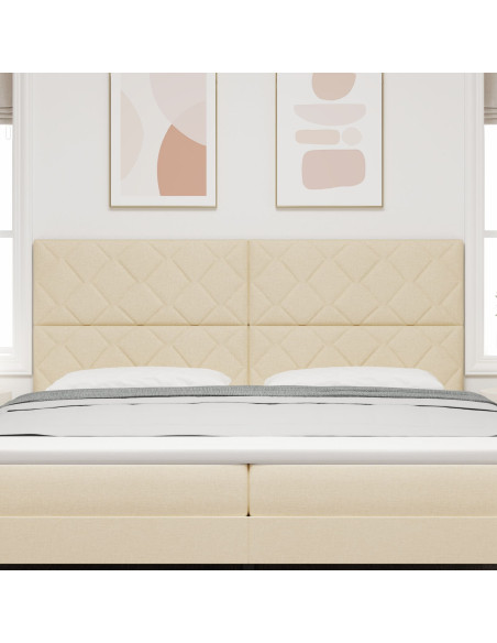 Testiera con testiera Crema 200 cm Pelle Sintetica