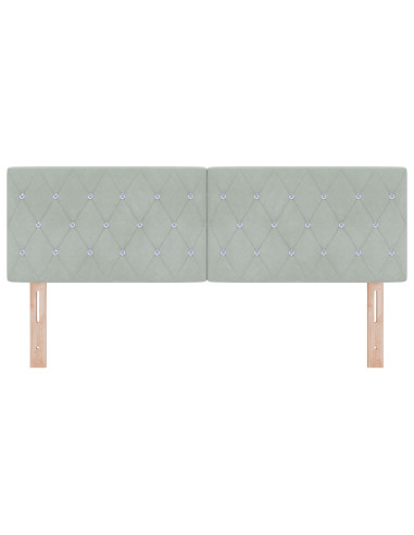 Testiera con testiera Grigio chiaro 160 cm Pelle Sintetica