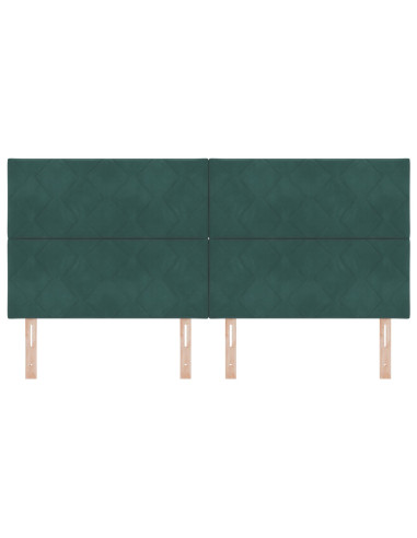 Testiera con testiera Verde scuro 200 cm Velluto