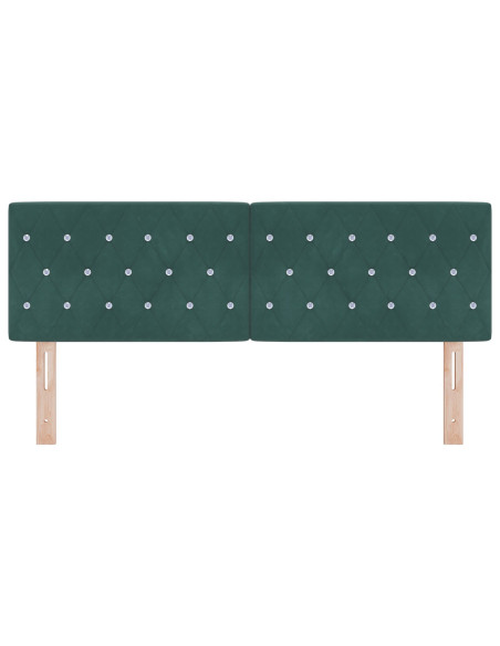 Testiera  con bottoni in cristallo trapuntata verde scuro 160 cm in velluto