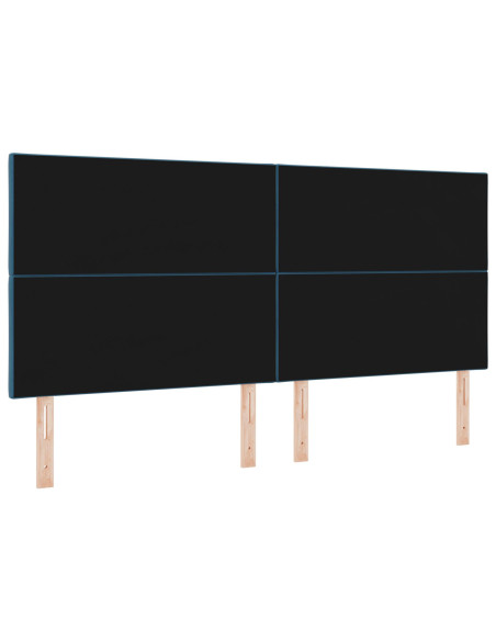 Testiera  Design a blocchi di diamante Blu scuro 200 cm Velluto